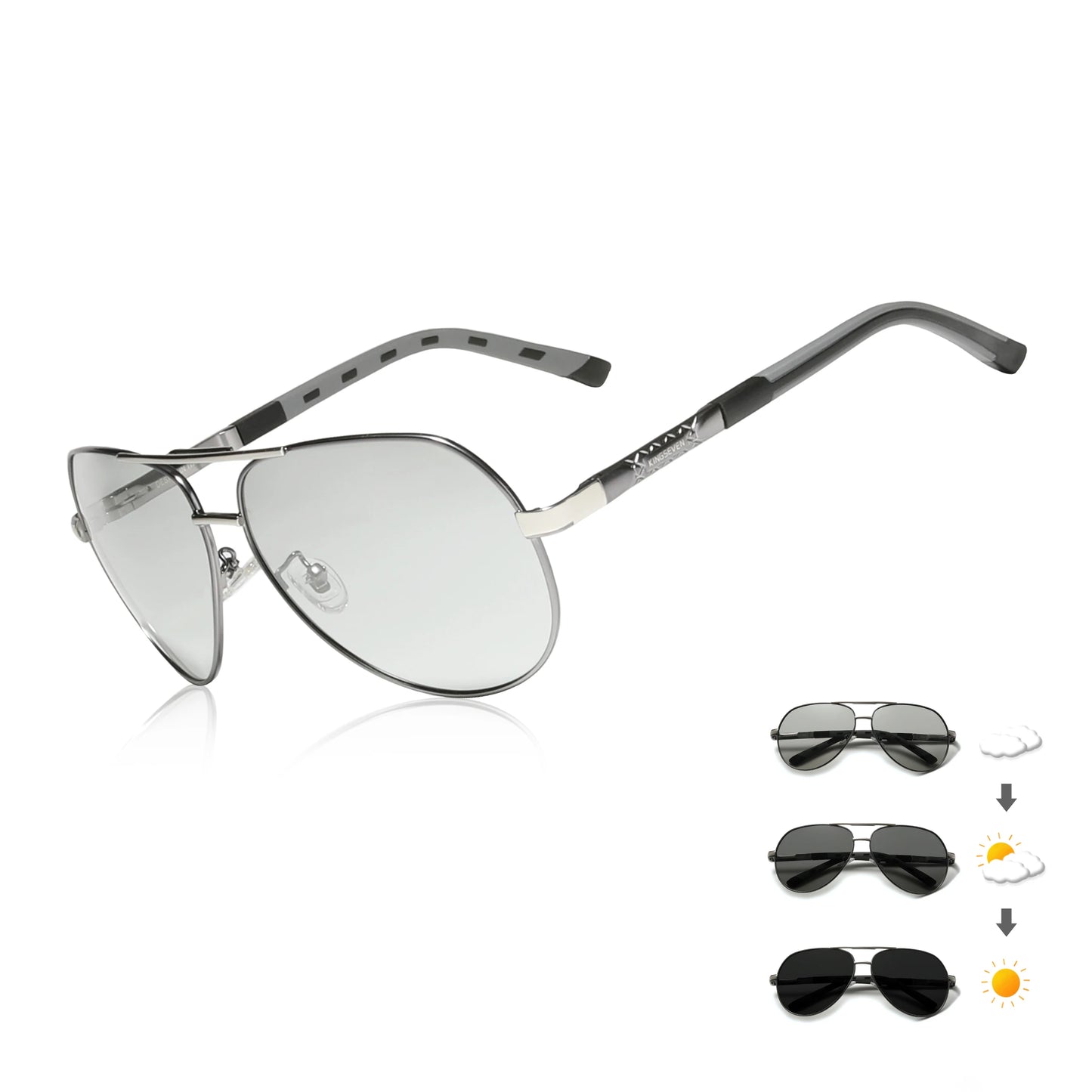 KINGSEVEN Brand Aluminum magnesium Polarized Men Sunglasses High Quality Male Sun Glasses Outdoor Eyewear UV400