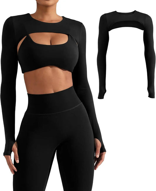 1pc Spring/Summer Yoga Dance Shawl, Women Sports Cover Up, Fitness Solid Color Bolero, Workout Wrap Shirt, Cycling Chiffon Shawl, Golf Sun Protection Shawl Sleeve Cover, Women Summer Sporty Shawl With Attached Sleeves