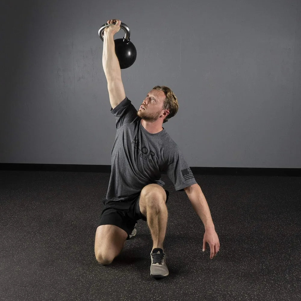Rubber Coated Kettlebells with Chrome Handle 8-70lbs Home Gym Equipment