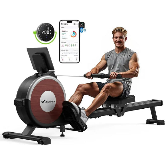 MERACH Rowing Machines for Home, Magnetic Rowing Machine with 16 Levels, Rower Machine of Quiet Resistance, Dual Sli