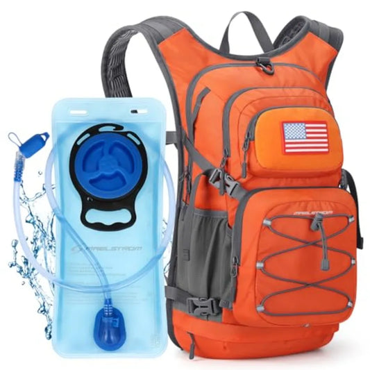 Hydration Hiking Backpack with 2L/3L Water Bladder, High Flow Bite Valve Water Backpack for Men Women Lightweight Insulation fo