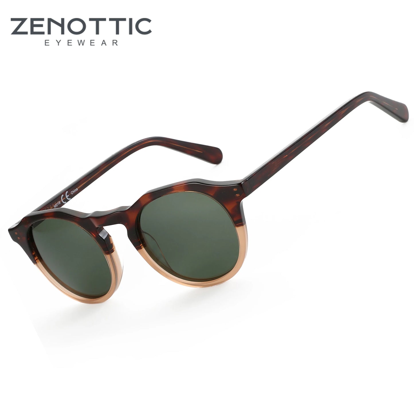 ZENOTTIC Fashion Acetate Polarized Sunglasses Round Vintage  Shade UV400 New Men/Women Retro Sun Glasses 600001S