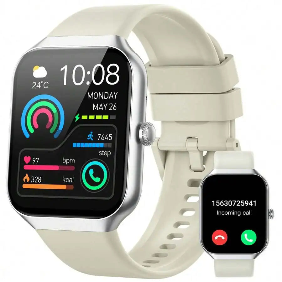Smart Watch For Men Women Answer/Make Calls, 1.96" Fitness Watch, Fitness Tracker With Heart Rate Sleep Monitor, Step Counter,