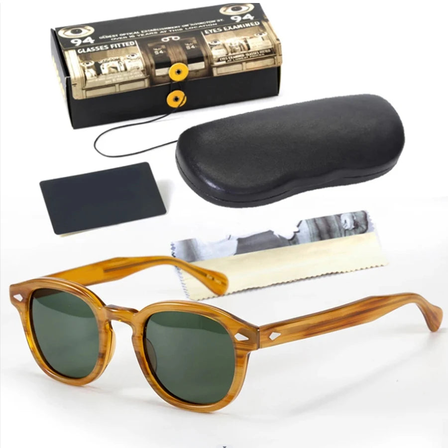Johnny Depp Polarized Sunglasses Men Sun Glasses Woman Luxury Brand Vintage Acetate Frame Goggles