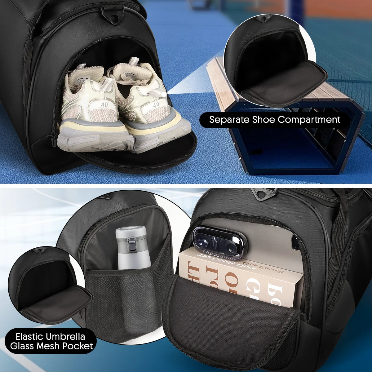 Travel Duffle Bag with Shoe Compartment 75L Large Capacity Overnight Bag for Gym Sport Travel Tote Bag for Men Women