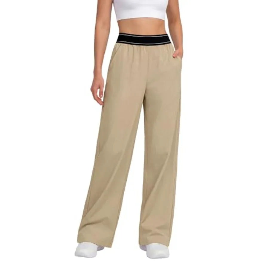BMJL Womens Track Pants Loose Straight Leg Workout Pants Elastic Waist Lightweight Trousers Summer 2026