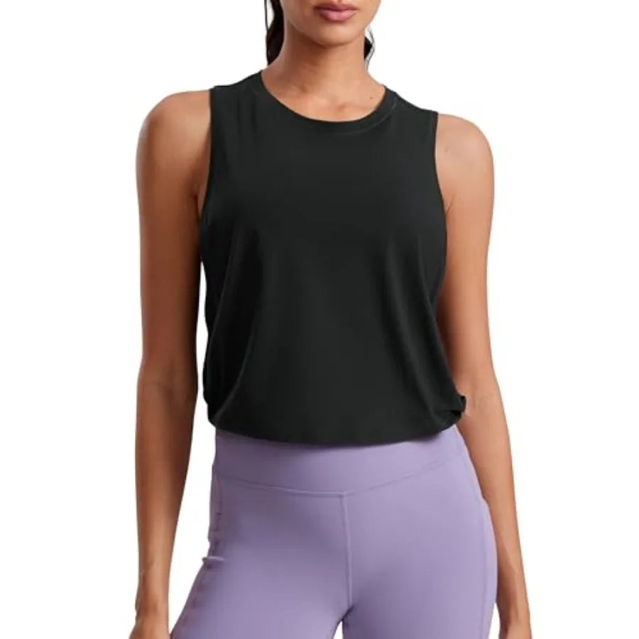 Women's Bamboo Fiber Armhole Tank for Workout and Yoga Sleeveless