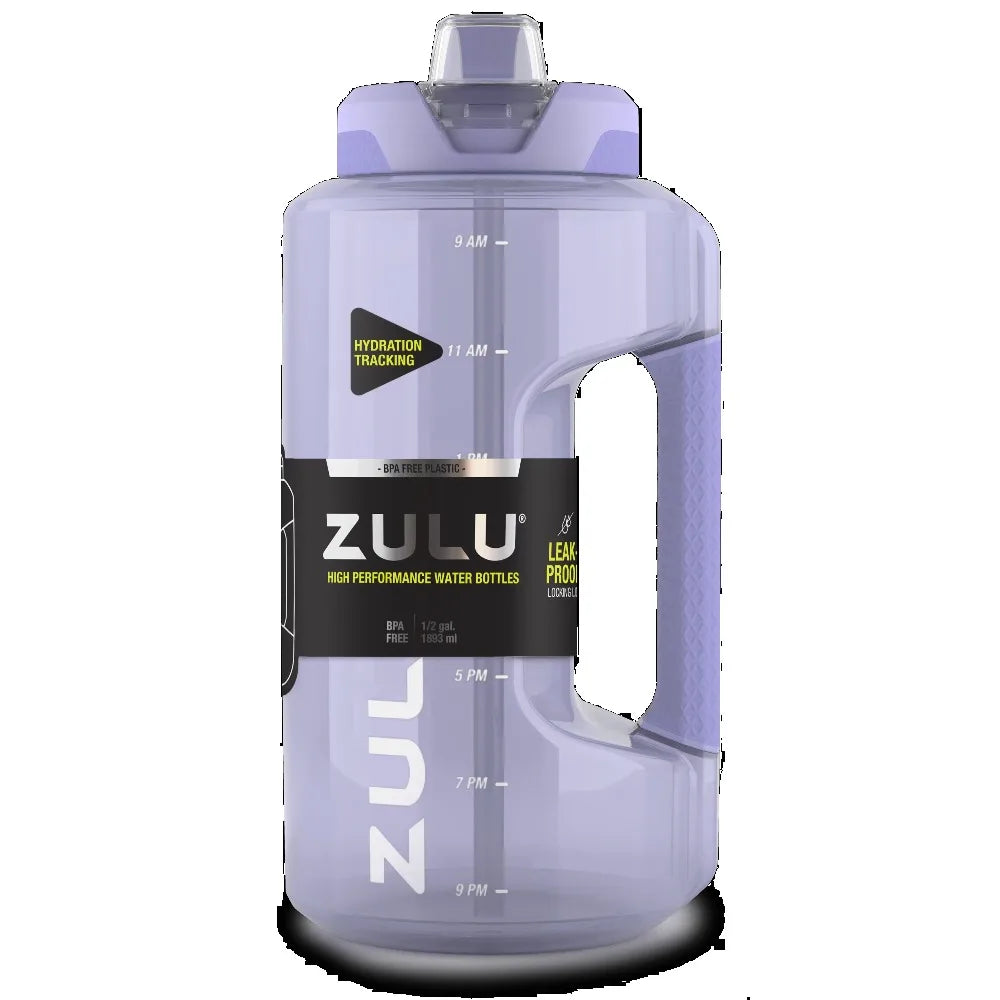 Half Gallon Water Bottle 64 Oz BPA Free Plastic Reusable Jug with Handle Leak Proof Sports Gym Outdoor