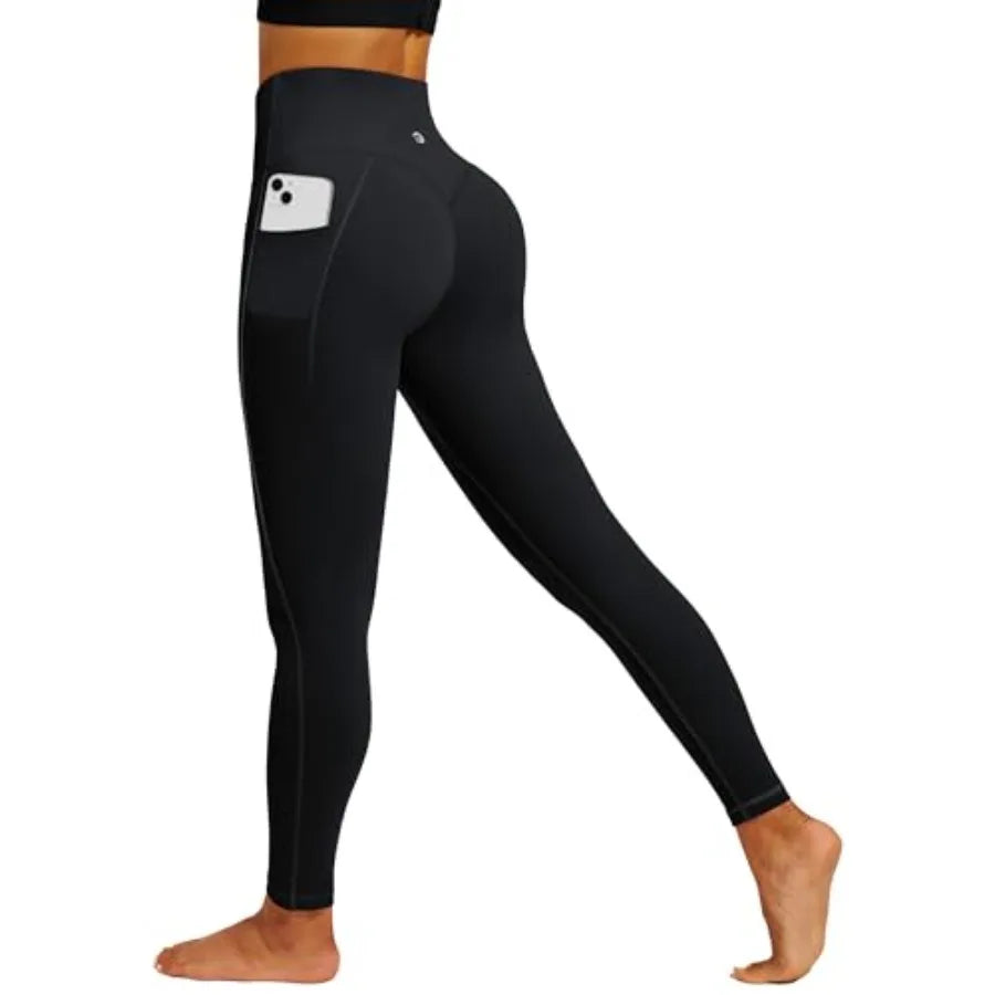 IUGA Womens Hidden Scrunch Butt Lifting Leggings Compression Gym Leggings with Pockets Booty Workout Yoga Pants Tummy Control