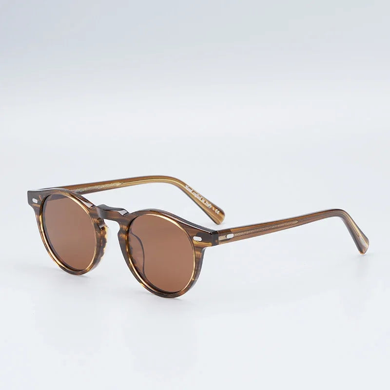 Oliver Gregory Peck Sunglasses Women Acetate Retro Round Polarized Vintage Driving Glasses Shades for Women Designer Sunglasses