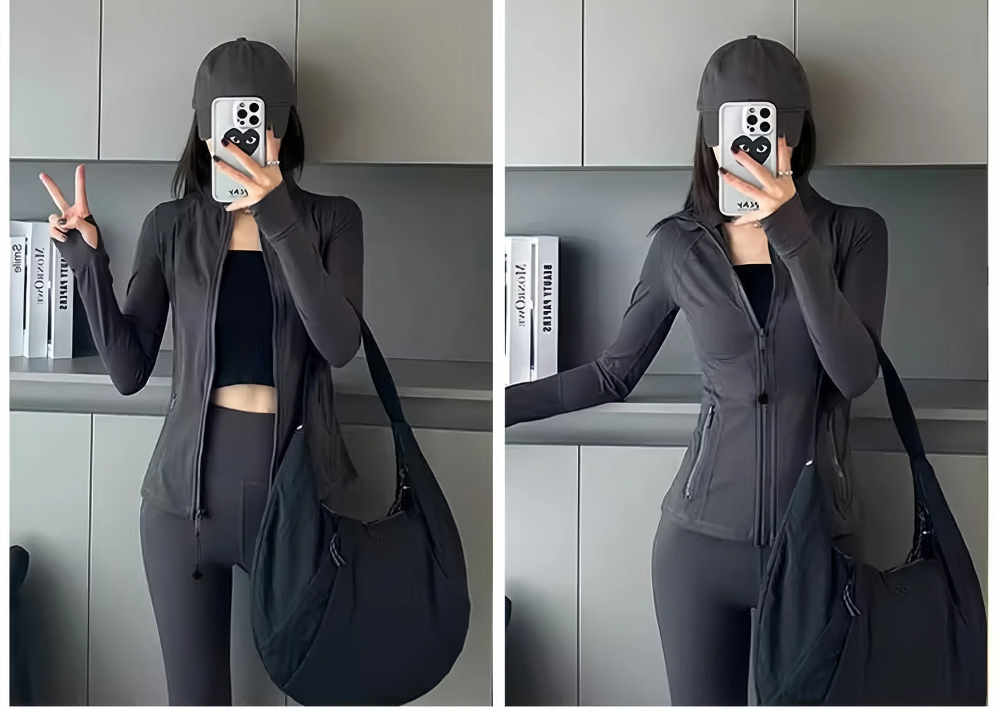 Outdoor Sports Fitness Gold Zipper Women's Yoga Jacket Sports Jacket Fitness Outdoor Long Sleeve Slim Fit