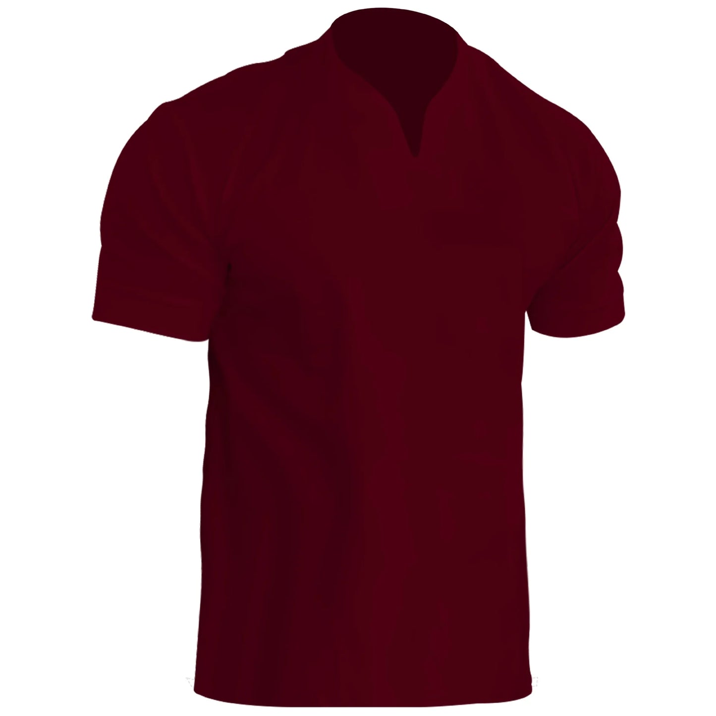 Men's Breathable Polyester V-Neck Tee for Fitness and Outdoor