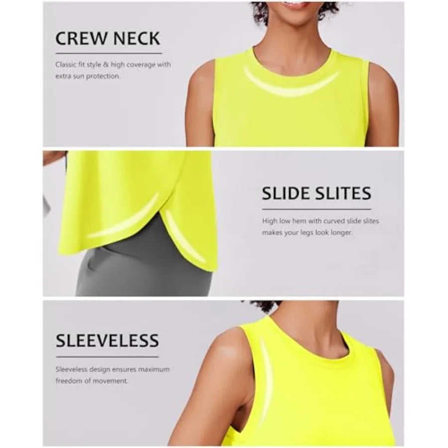 Women Yoga Tank Top UPF 50 Quick Dry Sleeveless Athletic