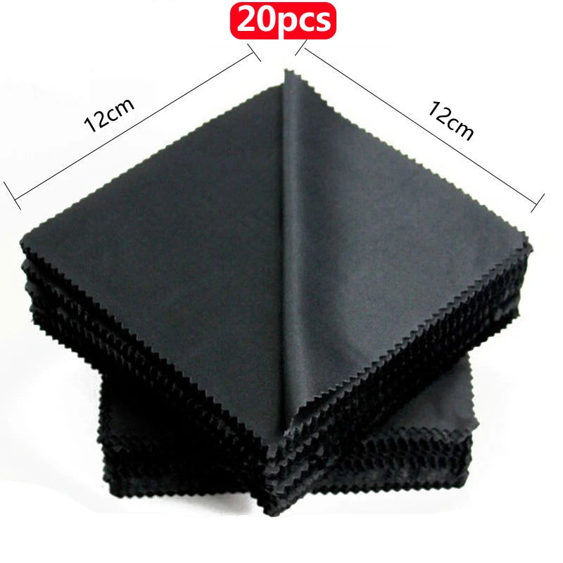 1/20/100/300 pcs/lot Black Microfiber Sunglasses Eyeglasses Cleaning Cloth 13*13cm Glasses Eyewear Clean Lens Cloth 2030