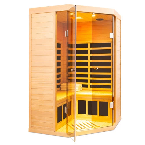 Hemlock Pentagonal Sauna Room for Two People Home Spa