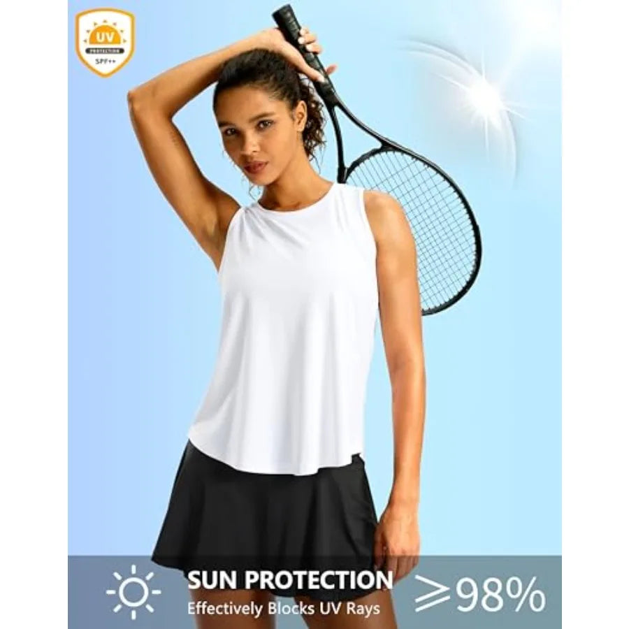 G Gradual Workout Tank Top for Women Sleeveless Athletic Yoga Tops High Neck Quick Dry Running Tennis Sports Shirts for Women