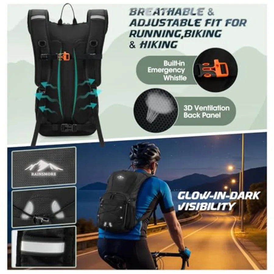 Hydration Backpack with 2L Water Bladder, 15L Lightweight Hiking Backpack for Women and Men Small Insulated Hydration Water Pac