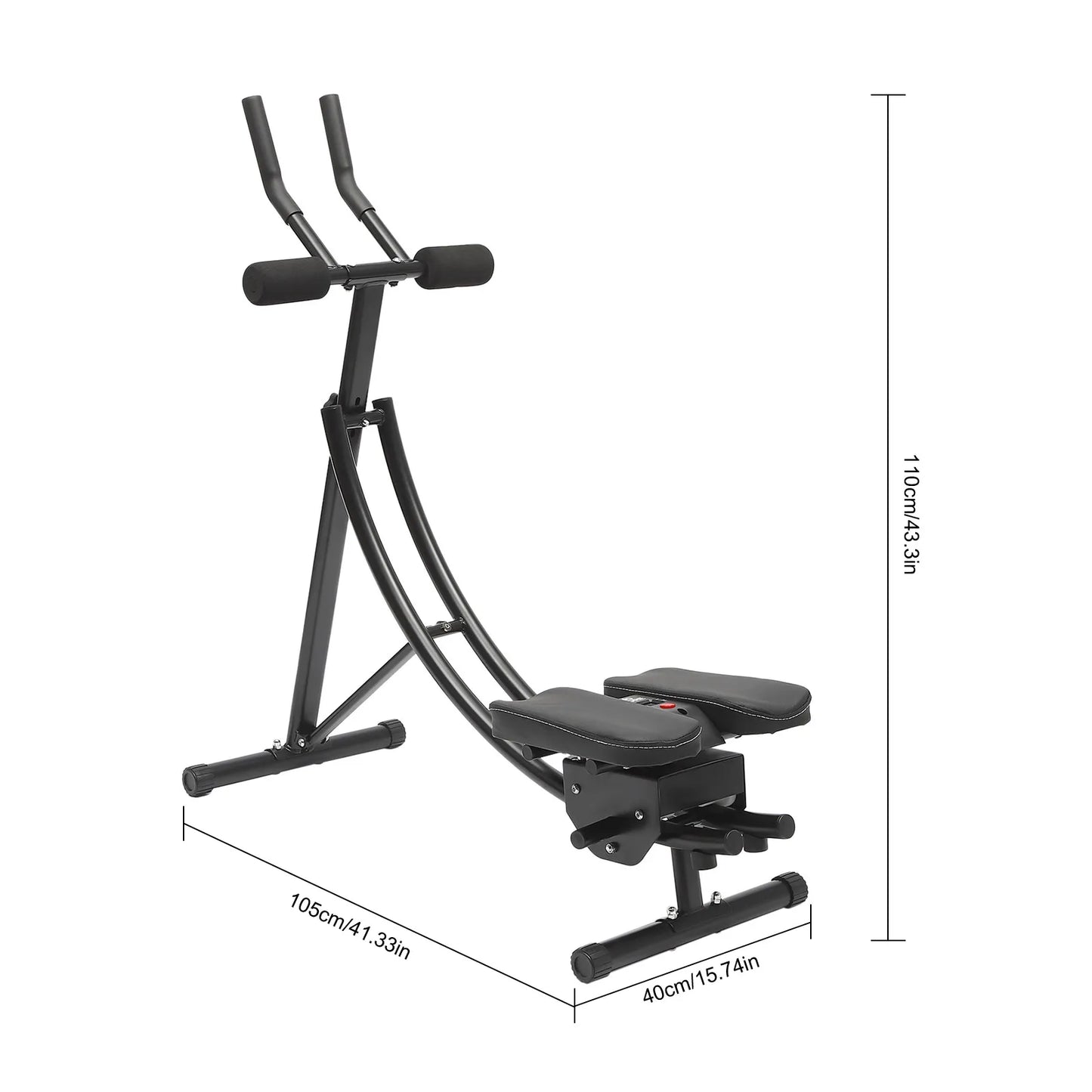 Abdominal Crunch Coaster, Height Adjustable Ab Trainer Abdominal Whole w/ LCD Monitor & Six Silent Rollers, Body Workout Machine