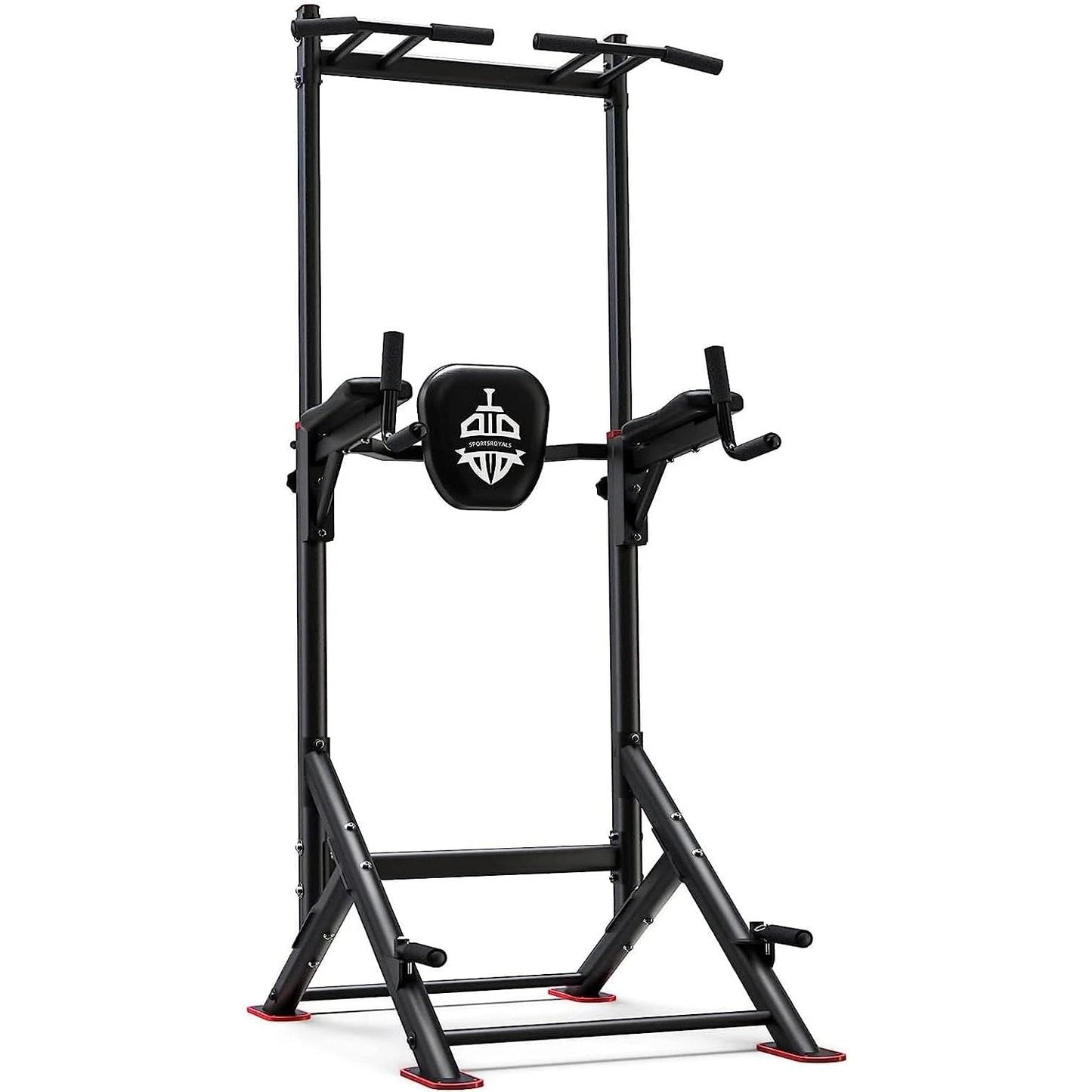 Sportsroyals Power Tower Pull Up Bar Station, 450LBS Stable Pull Up Dip Station for Home Gym Strength Training Equipment