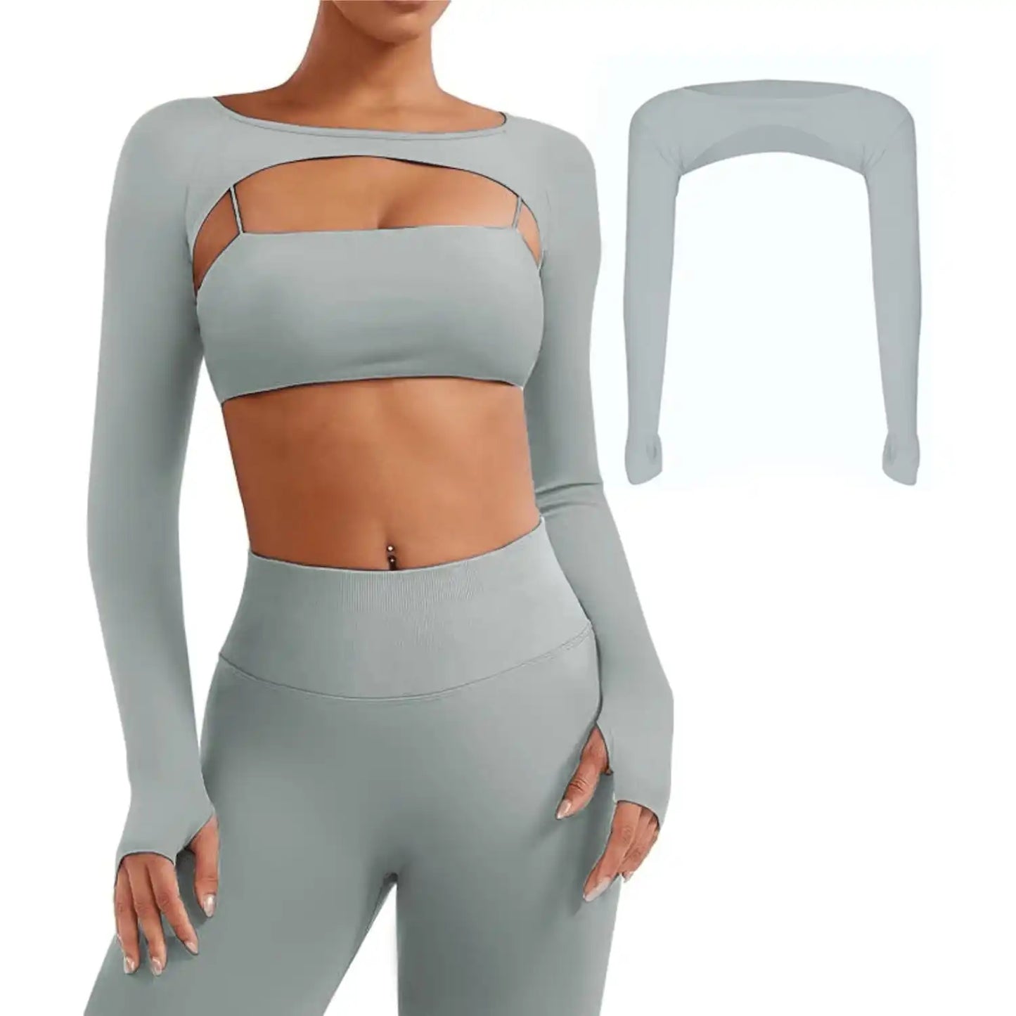 1pc Spring/Summer Yoga Dance Shawl, Women Sports Cover Up, Fitness Solid Color Bolero, Workout Wrap Shirt, Cycling Chiffon Shawl, Golf Sun Protection Shawl Sleeve Cover, Women Summer Sporty Shawl With Attached Sleeves