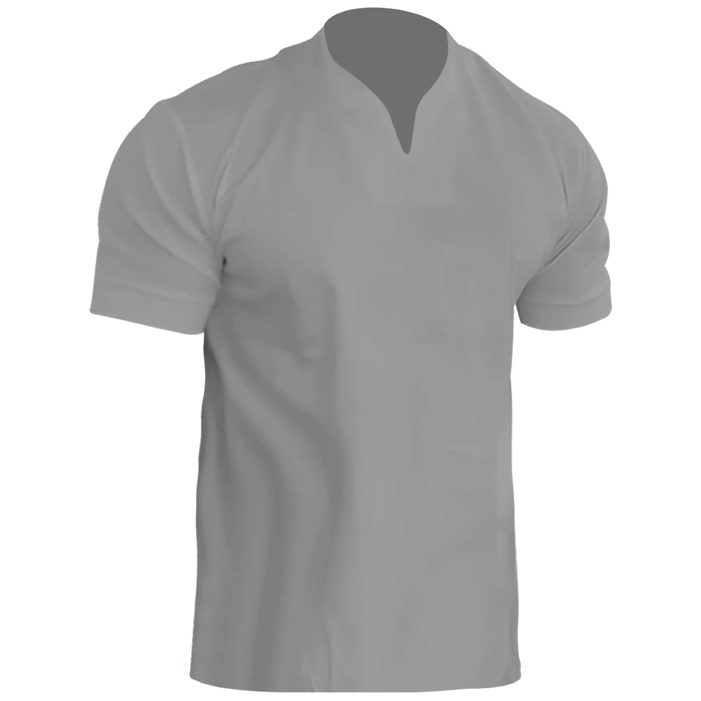 Men's Breathable Polyester V-Neck Tee for Fitness and Outdoor