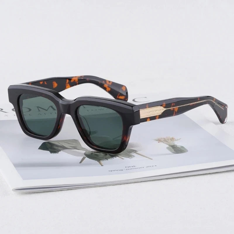 JMM Fellini Acetate Fashion Sunglasses Rectangle Uv400 Men High Quality Handmade in Japan Senior Optical Eyeglasses with Case