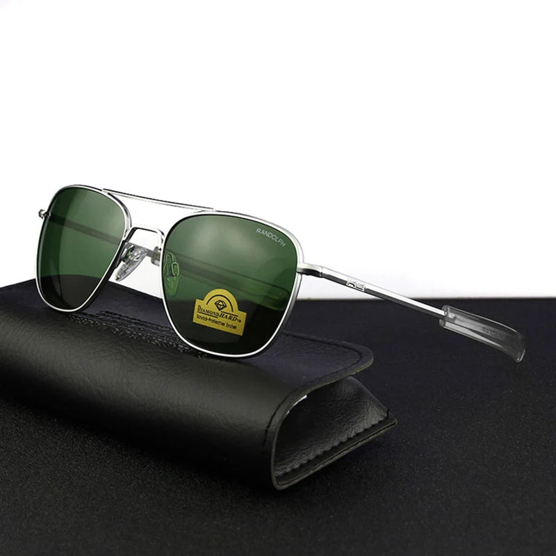 RE Pilot Sunglasses Men UV400 Top Quality American Army Military Mirror AGX Tempered Glass Lens Sun Glasses