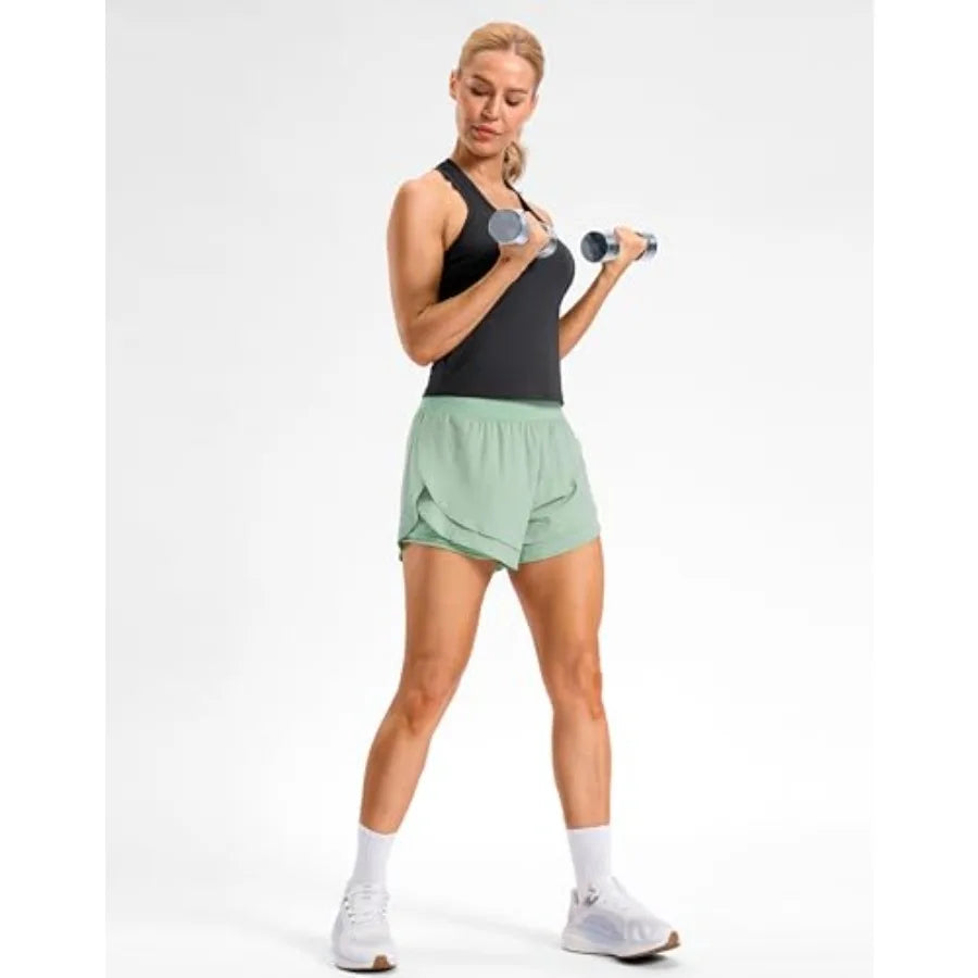 SANTINY Workout Tank Tops for Women Racerback Yoga Gym Tennis Running Athletic Tops Scoop Neck Tight Sleeveless Shirts