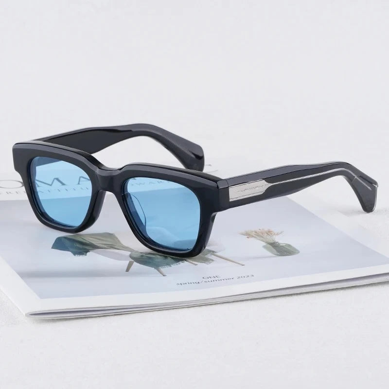 JMM Fellini Acetate Fashion Sunglasses Rectangle Uv400 Men High Quality Handmade in Japan Senior Optical Eyeglasses with Case