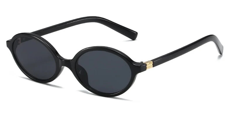 Fashion Oval Retro Sunglasses for Women – Simple Small Frame UV400 Protective Eyewear, Literary Style Luxury Design for Commuting & Travel