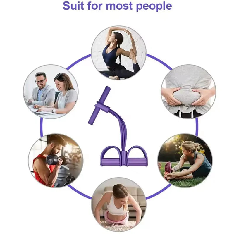 6-Tube Elastic Yoga Pedal Pull Rod Resistance Band - Multi-functional Pedal Pull Rope Resistance Band, Pedal Ankle Puller, TPE Fitness Equipment for Sit-ups, Yoga Stretching and Slimming Training Fitness Equipment, Suitable f
