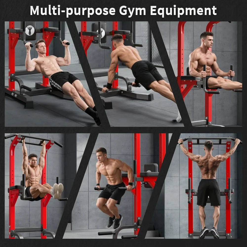 SogesHome Adjustable Pull Up Bar & Dip Station, Heavy Duty 330LB Capacity Multifunctional Home Gym Fitness