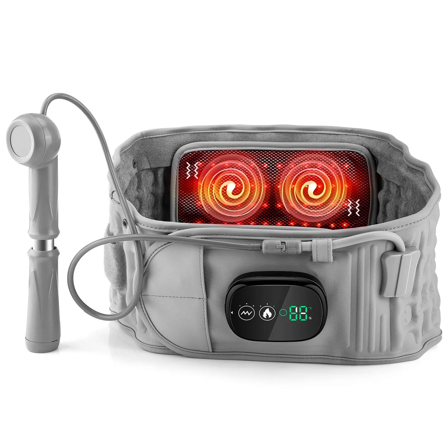 Inflatable Heating Vibration Massage Belt USB Rechargeable Waist Support Back Airbag Abdomen Comfort Device