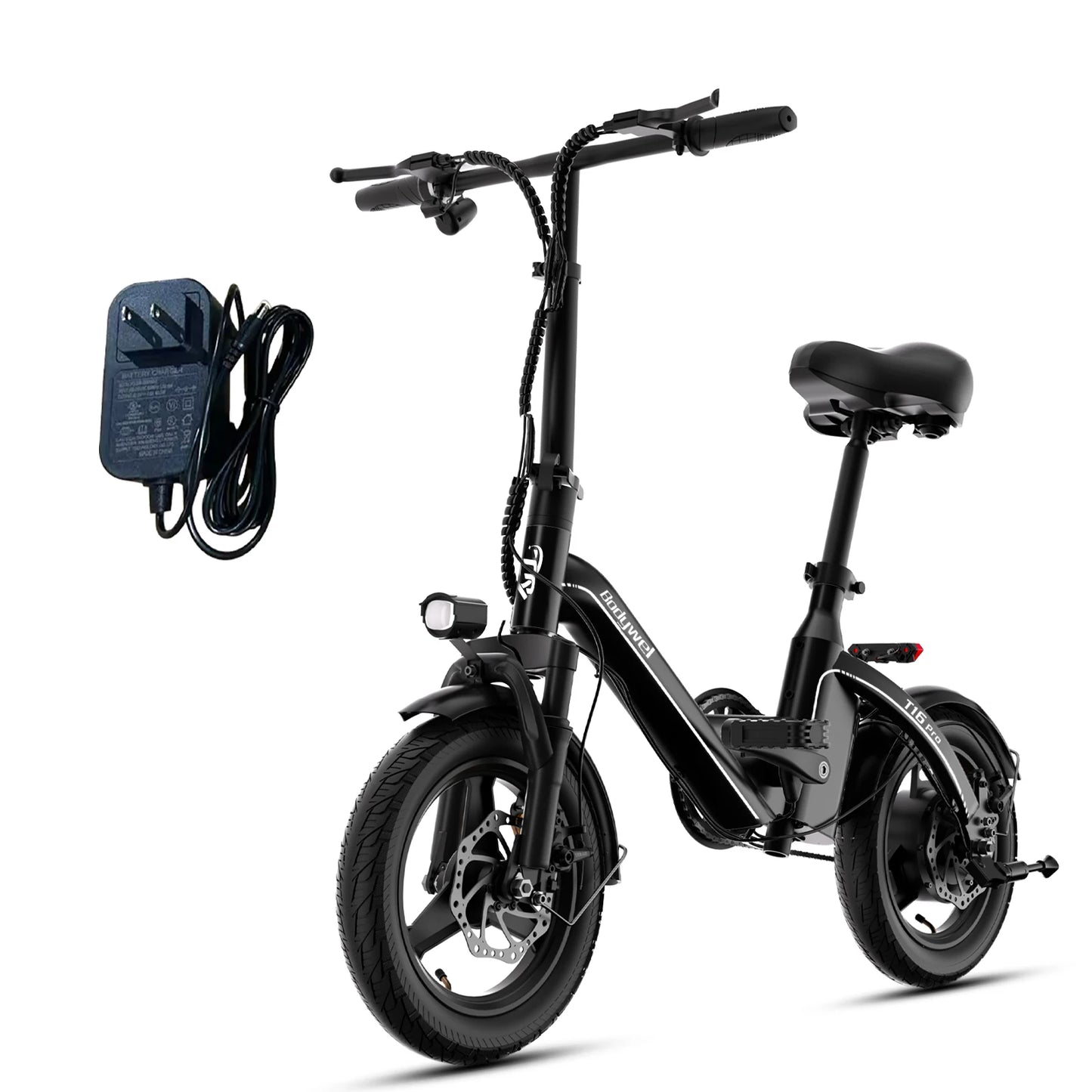 Folding Electric Bike 400W for Adults, Bodywel T16pro 36V 10Ah Long Range 30 Miles Commuter E-Bicycle, Compact Foldable ebike Dual Disc Brakes for Teens US stock