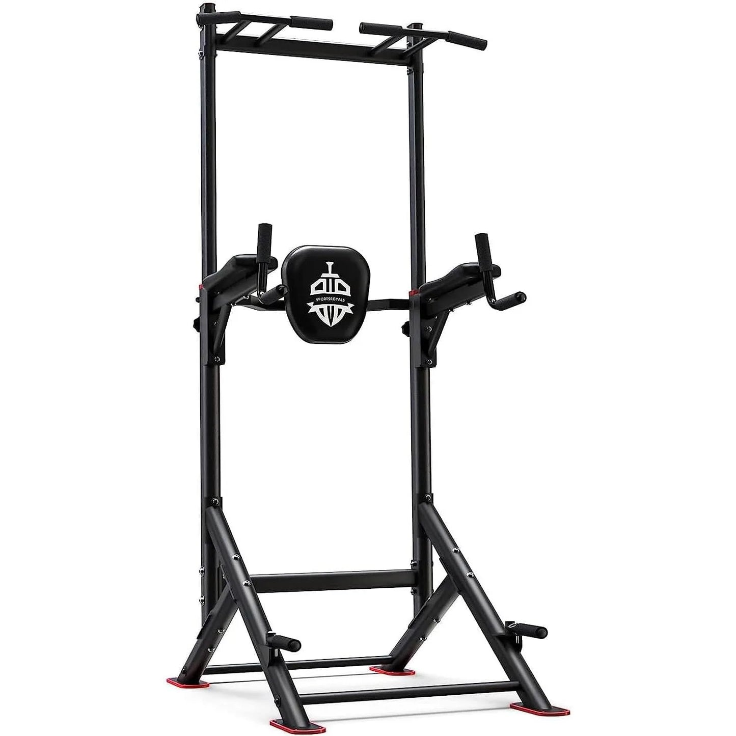 Sportsroyals Power Tower Pull Up Bar Station, 450LBS Stable Pull Up Dip Station for Home Gym Strength Training Equipment