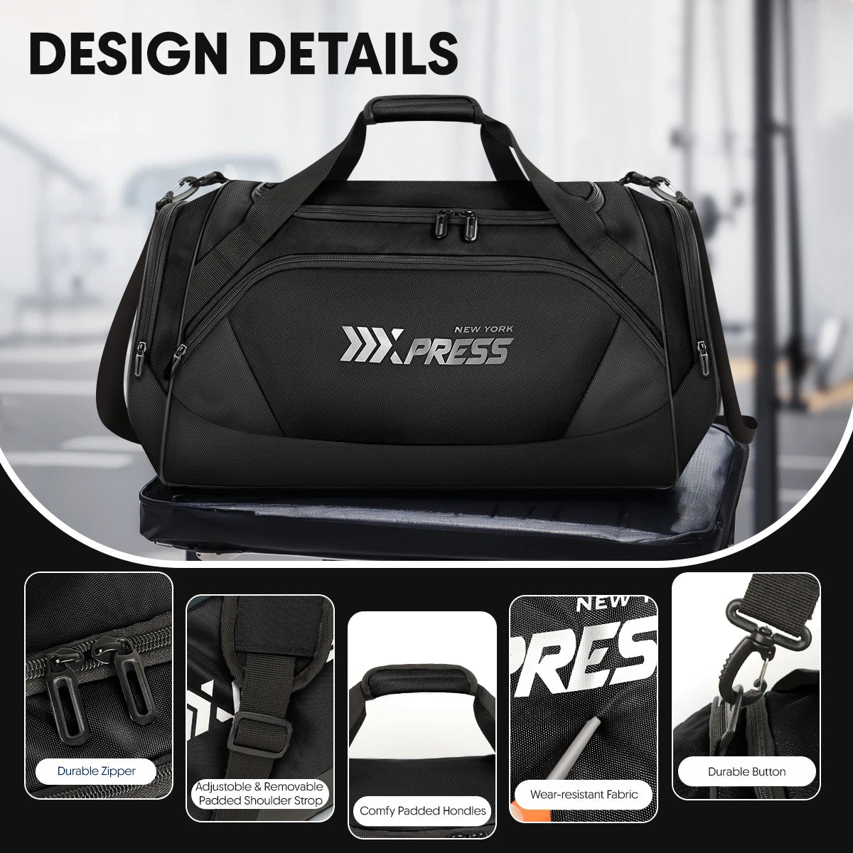 Travel Duffle Bag with Shoe Compartment 75L Large Capacity Overnight Bag for Gym Sport Travel Tote Bag for Men Women