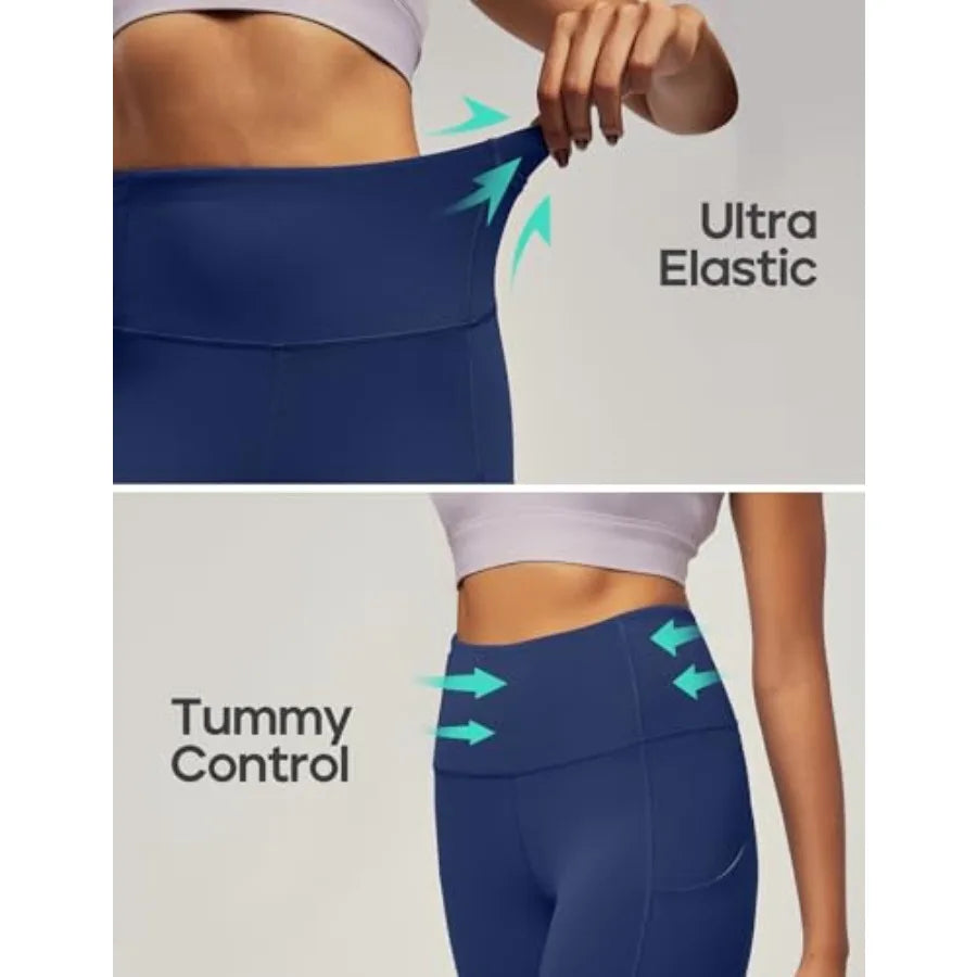 IUGA Leggings with Pockets for Women High Waisted Yoga Pants Women Tummy Control Workout Compression Running Leggings