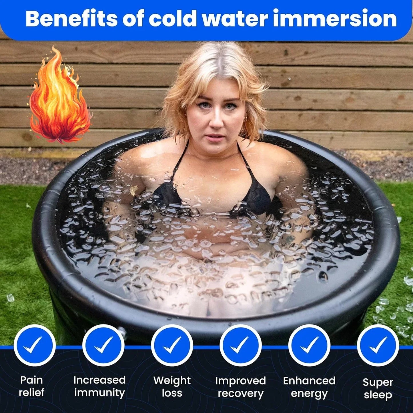 Ice Bath Tub For Athletes With Cover Cold Plunge Recovery Pool Portable