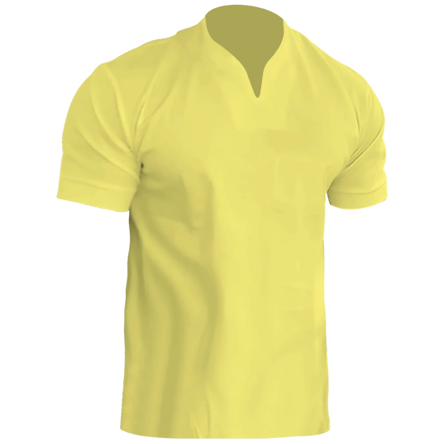 Men's Breathable Polyester V-Neck Tee for Fitness and Outdoor