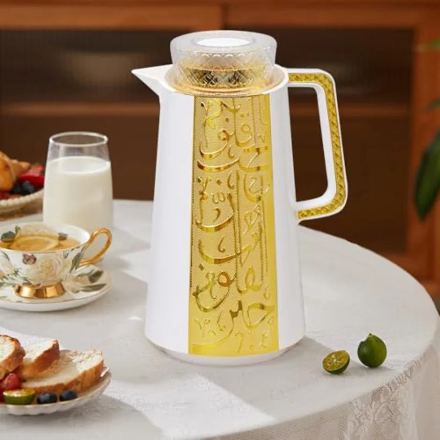 Arabic and Turkish Style Insulated Coffee Carafe33 oz Vacuum Thermal Bottle Flask Teapot Keeping Hot/Cold Tea Water and Coffee