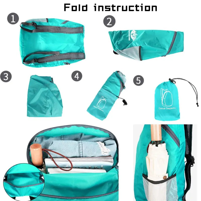 Ultralight Folding Bag Men Women Waterproof High-volume Portable Backpack  Travel Bags Outdoor Sports Daypack