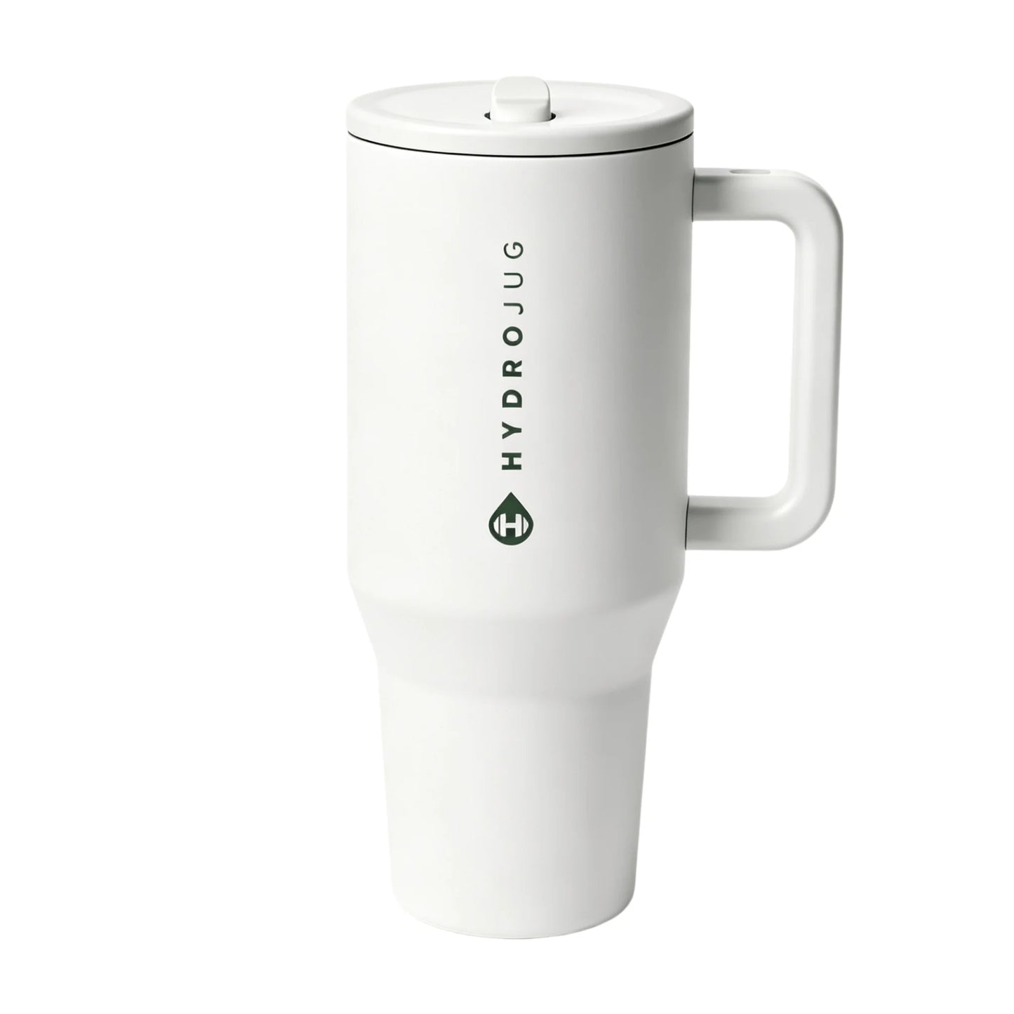 40oz Cream Insulated Stainless Steel Water Bottle | HYD Traveler Flip Straw Tumbler with Handle