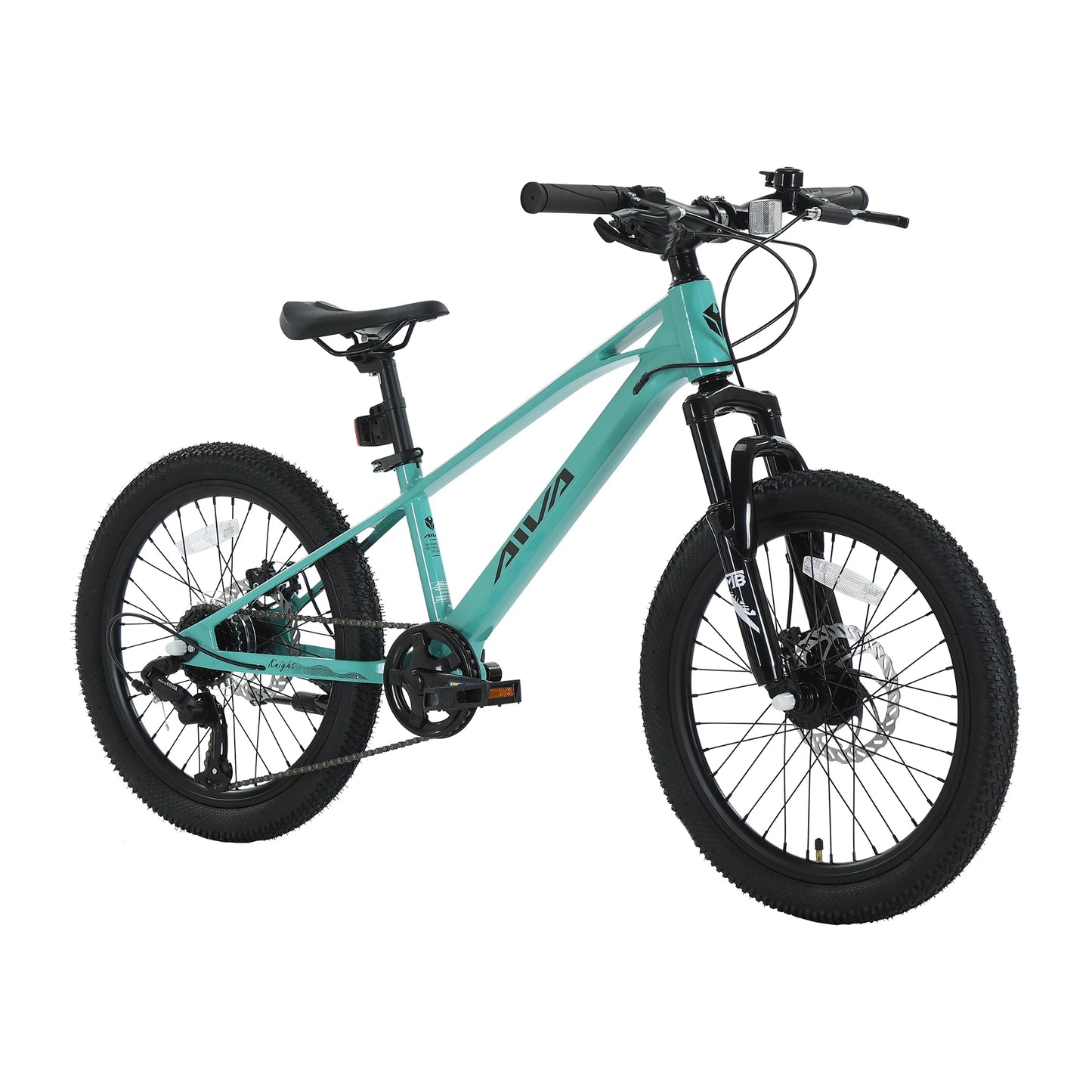 AIVA KNIGHT20 20 Inch Hardtail Mountain Bike, 7-Speed MTB, Bicycle for Teens & Adults, Lightweight Magnesium Frame, Suspension Fork, Front & Rear Disc Brakes