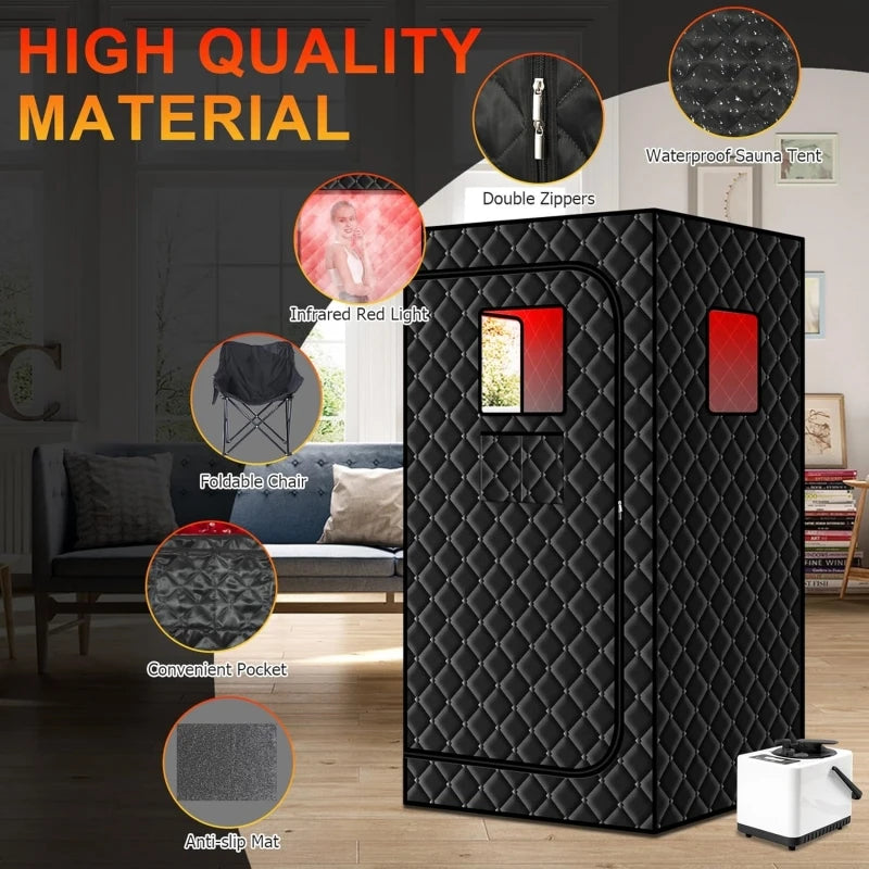 SMARTMAK Portable Steam Sauna Box With Infrared 660nm Light