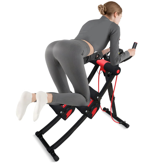Foldable Abdominal Trainer Machine For Home Fitness With Resistance Bands