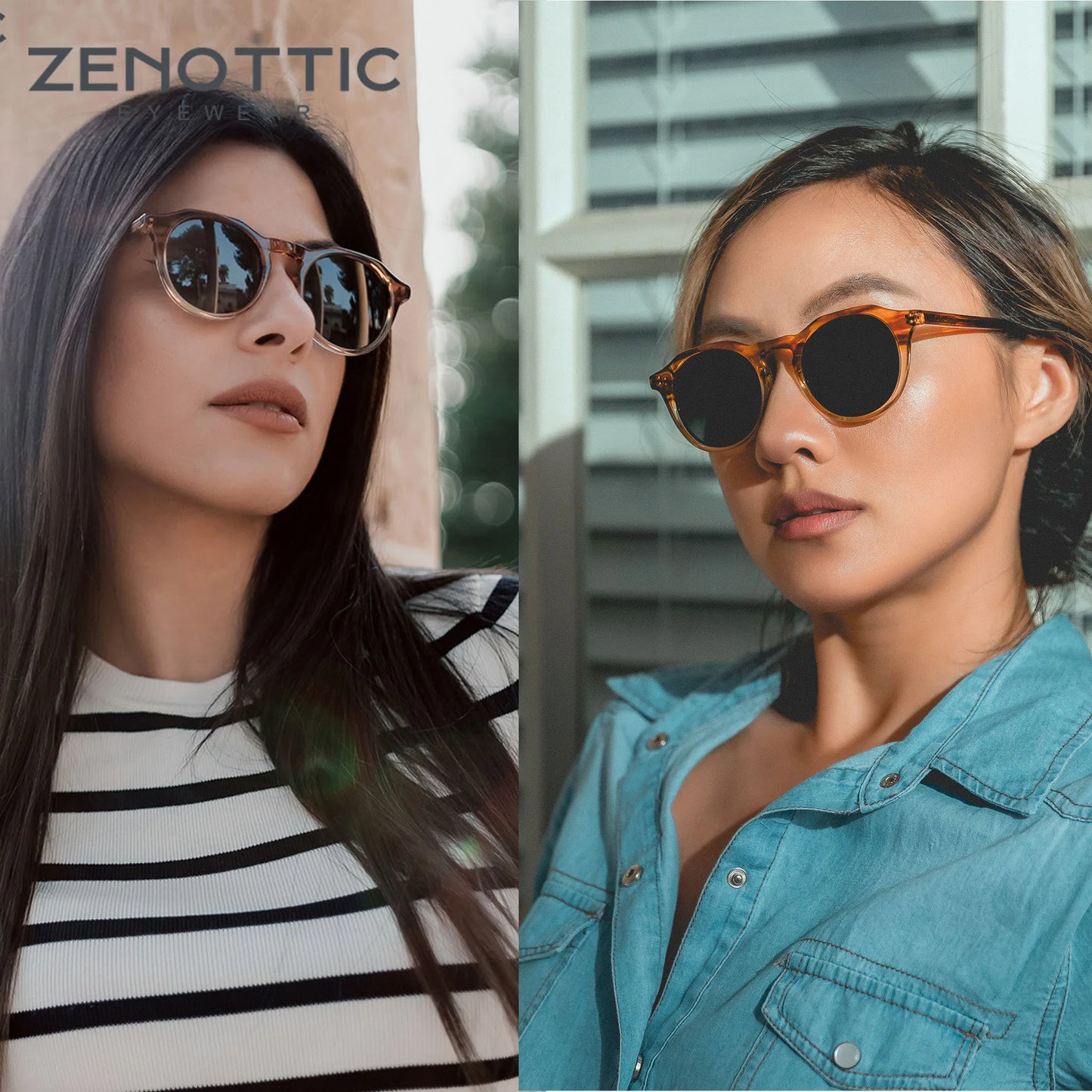 ZENOTTIC Fashion Acetate Polarized Sunglasses Round Vintage  Shade UV400 New Men/Women Retro Sun Glasses 600001S
