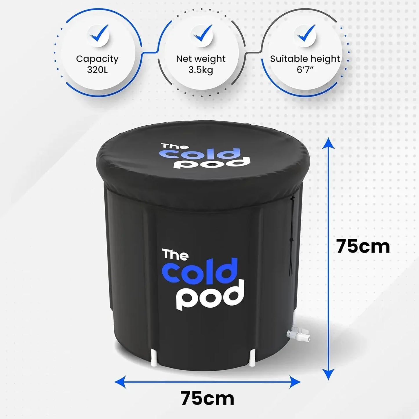 Ice Bath Tub For Athletes With Cover Cold Plunge Recovery Pool Portable