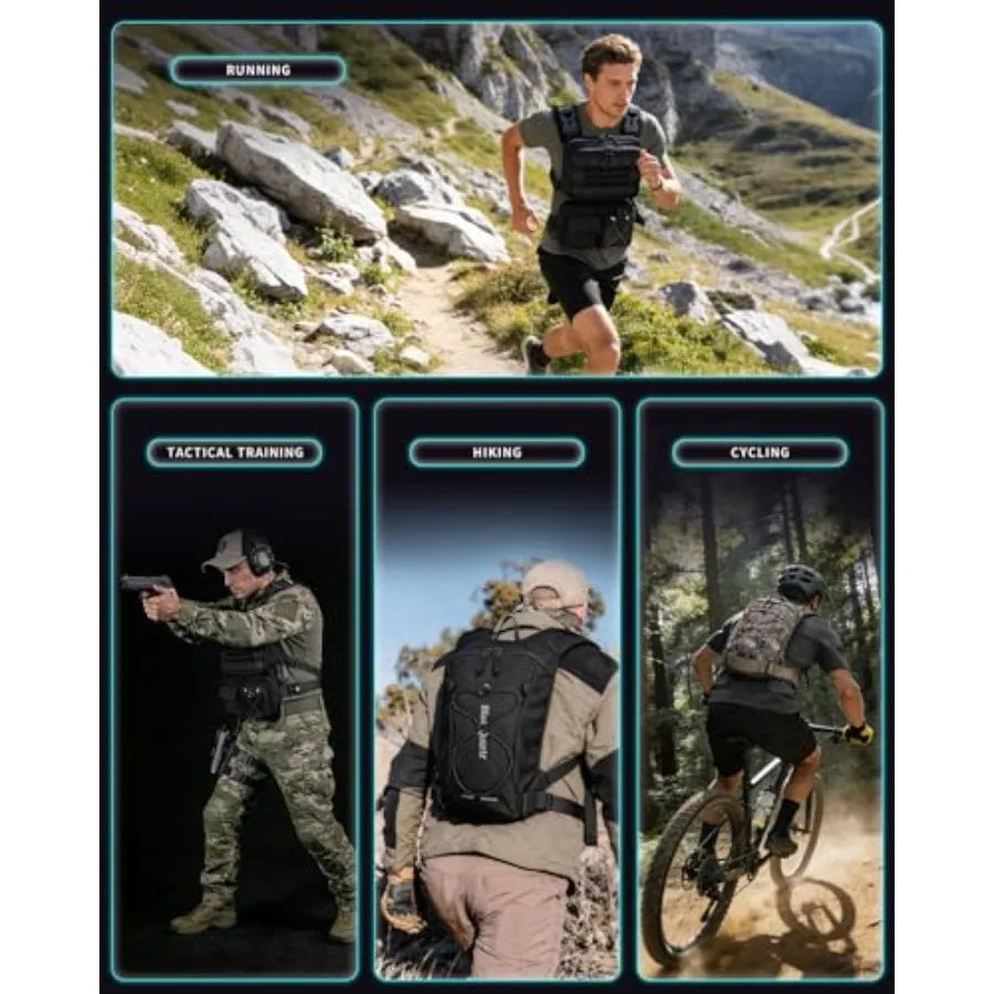 3-in-1 Running Vest with 2L Water Bladder, Lightweight Tactical Hydration Backpack with Detachable Waist Pack, Reflective Chest