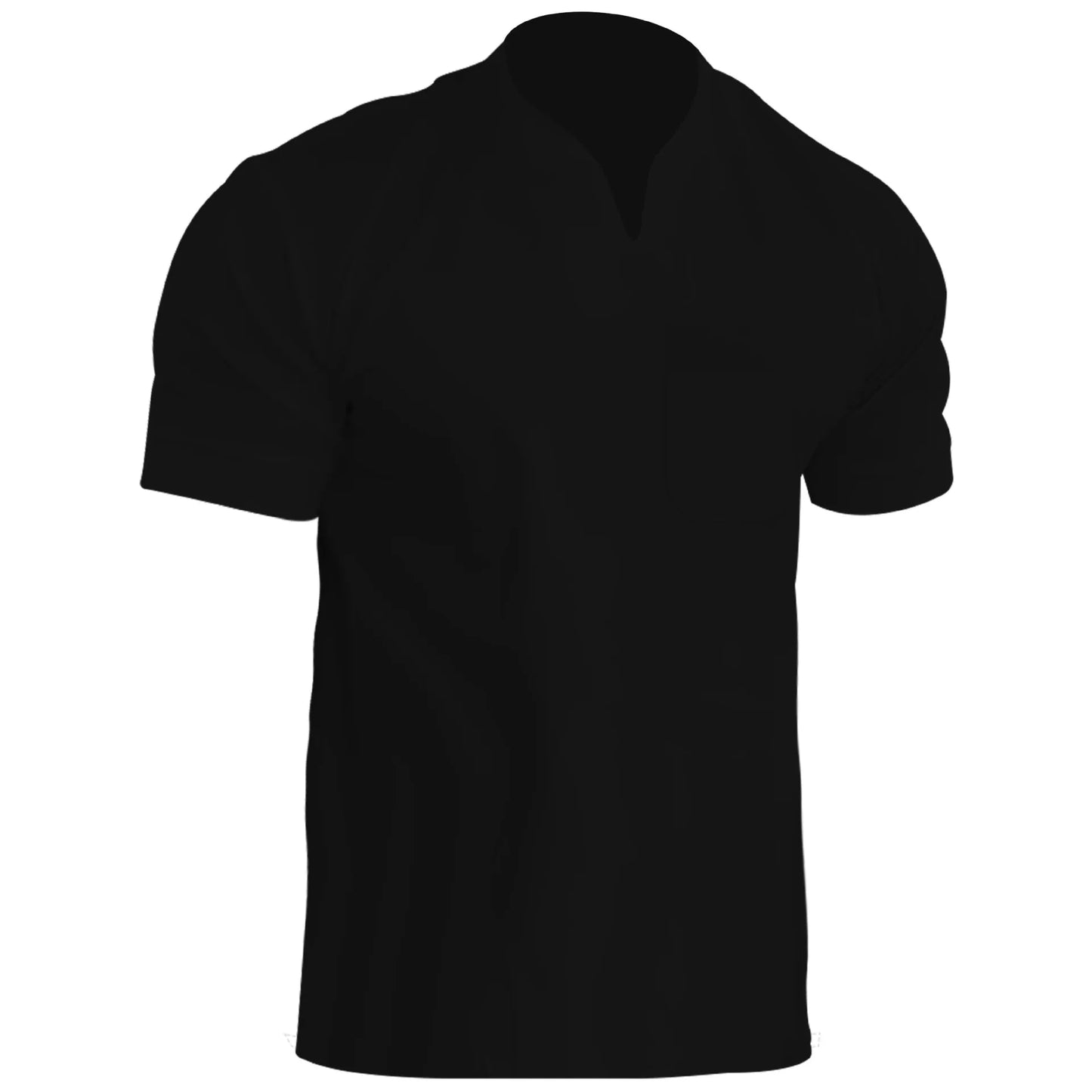 Men's Breathable Polyester V-Neck Tee for Fitness and Outdoor