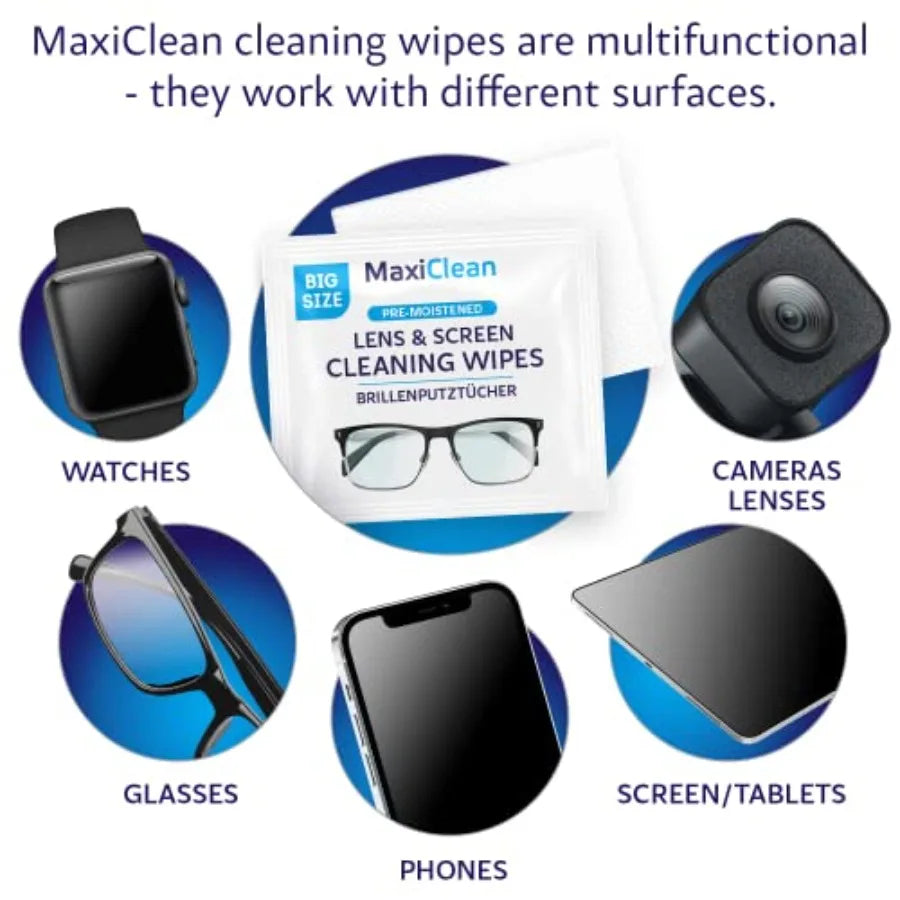 Glasses Wipes Lens Cleaner - Lens Wipes for Eyeglasses - 400 Pre-moistened Individually Wrapped Wipes for Eye Glasses, Electron